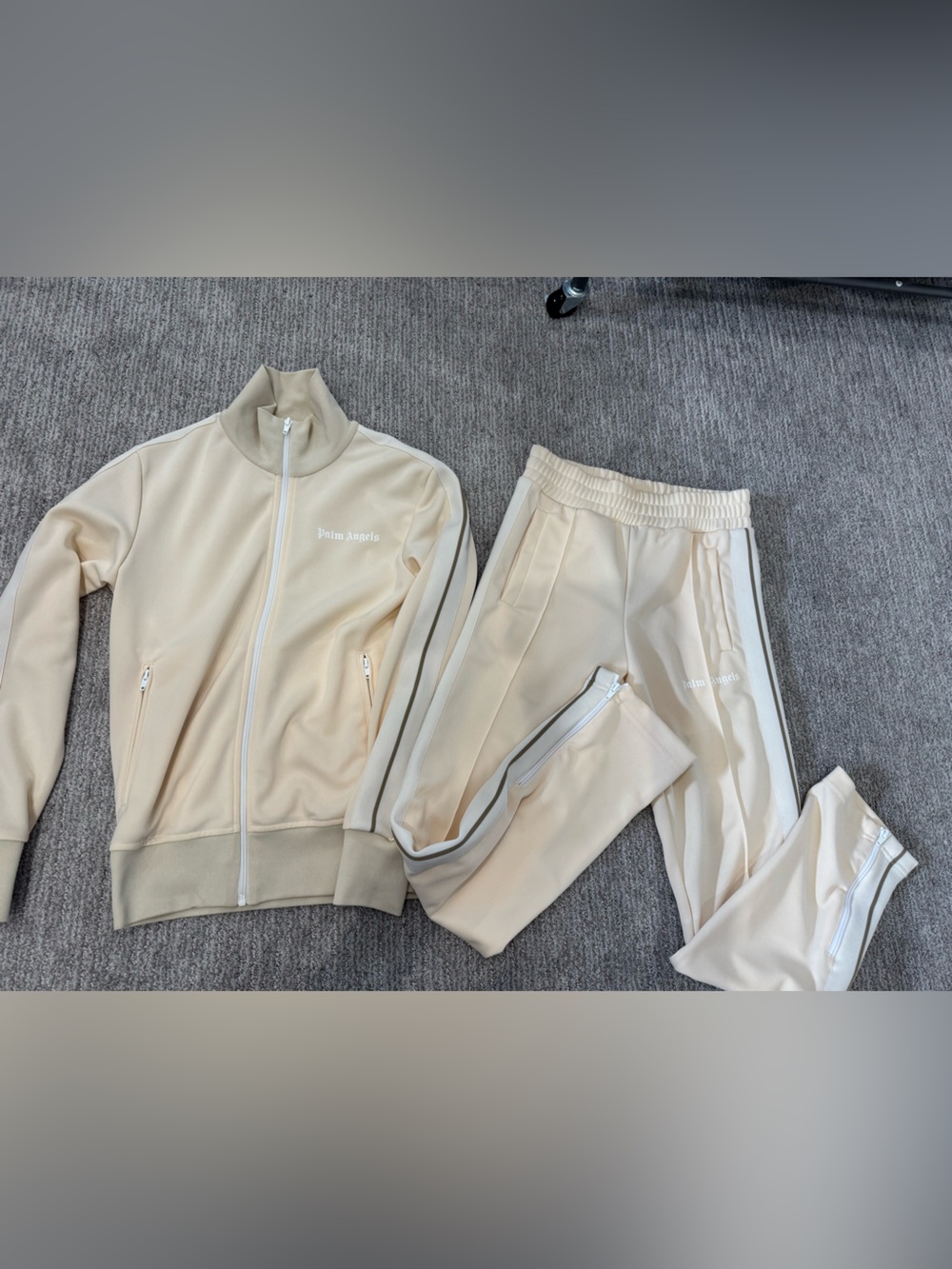 Palm angels Cream Track Jacket & Joggers Set